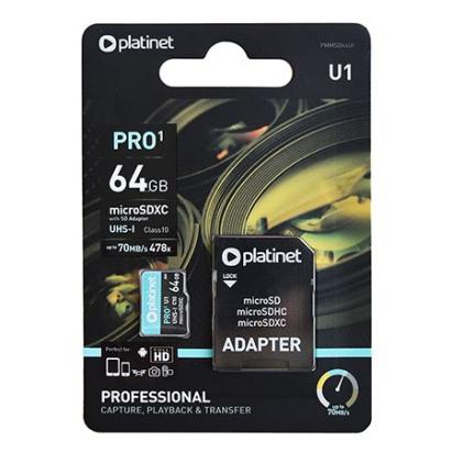 MICRO SD CARD 64GB CLS 10 CU ADAPTOR PLATINET EuroGoods Quality
