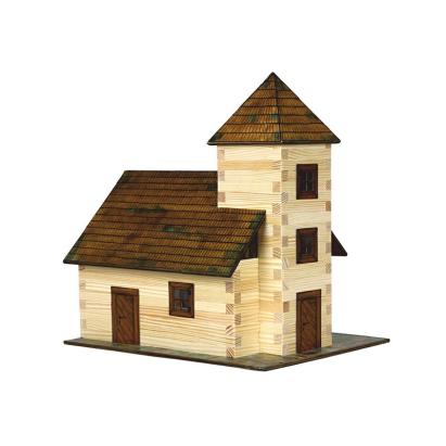 Set constructie arhitectura Biserica, 213 piese din lemn, Walachia EduKinder World