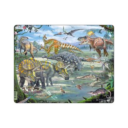 Puzzle maxi Dinozauri fascinanti, orientare tip portret, 65 de piese, Larsen EduKinder World