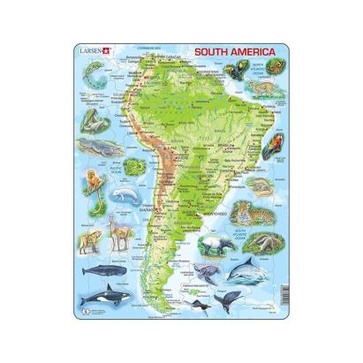 Puzzle maxi America de Sud, orientare tip portret, 65 de piese, Larsen EduKinder World