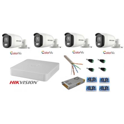 Sistem supraveghere Hikvision 4 camere 5MP Ultra HD Color VU full time ( color noaptea ) SafetyGuard Surveillance