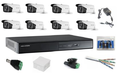 Kit sistem supraveghere profesional Hikvision 8 camere video 2MP, IR 40m SafetyGuard Surveillance