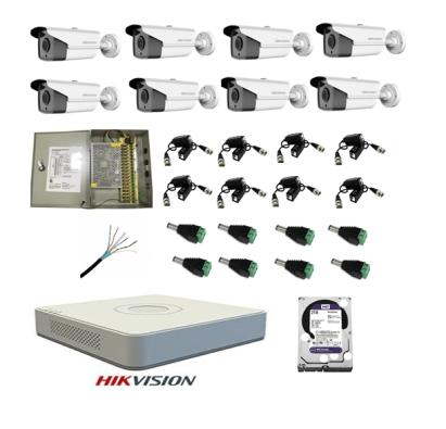 Kit sistem complet 8 camere supraveghere exterior HIKVISION FULL HD 40 m IR  hard 2 Tb SafetyGuard Surveillance