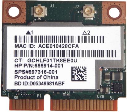 Modul WLAN HP Combo 802.11 a/b/g/n, Bluetooth 4.0, SPS#697316-001 HP P/N: 666914-001 NewTechnology Media