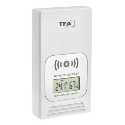 Transmitator wireless digital pentru temperatura si umiditate, afisaj LCD, alb, TFA 30.3241.02 Children SafetyCare