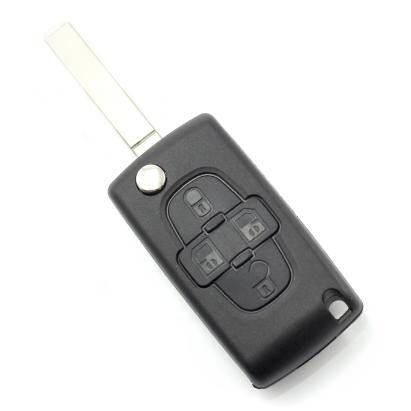 Citroen / Peugeot - Carcasa tip cheie briceag cu 4 butoane si suport baterie, lama tip HU83-SH4 Best CarHome